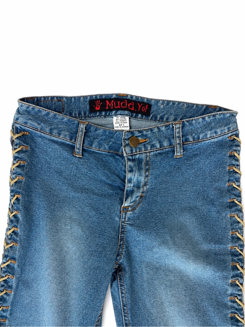 Mudd Blue Flare Jeans with Full Side Lace-Up - Picture 5 of 11